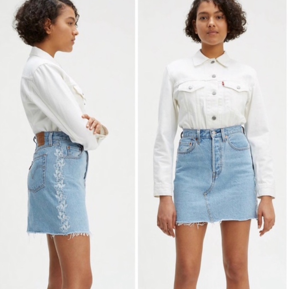 Levi’s Embroidered Jean Skirt